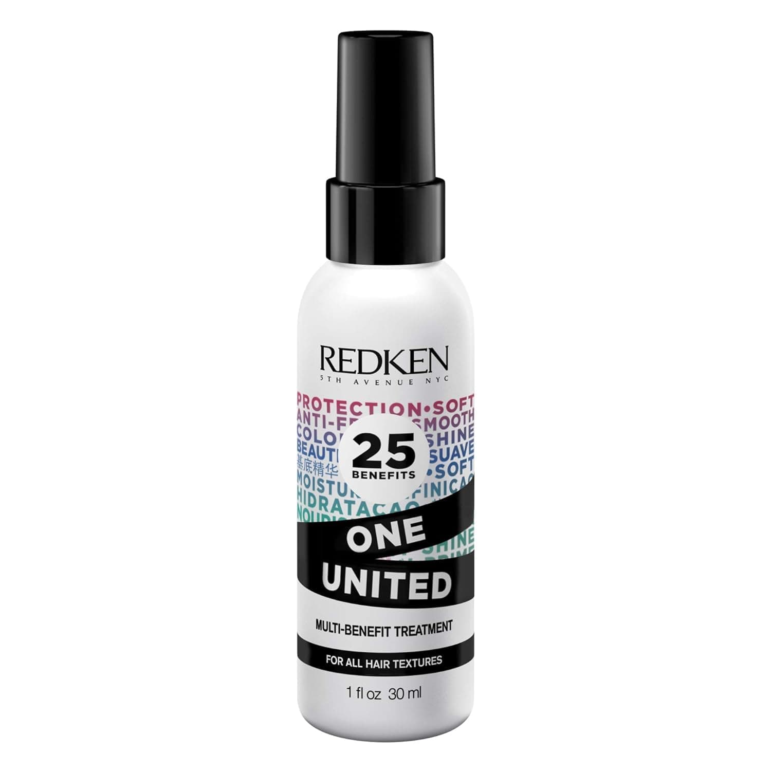 Redken One United All-In-One Leave In Conditioner - Multi-Benefit Leave In Treatment For All Hair Types, Heat Protectant and Detangler Spray, Paraben-Free