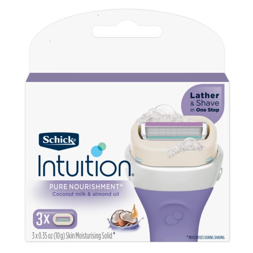 Intuition Pure Nourishment Razor Refill Cartridges for Women, 3 Cartridges
