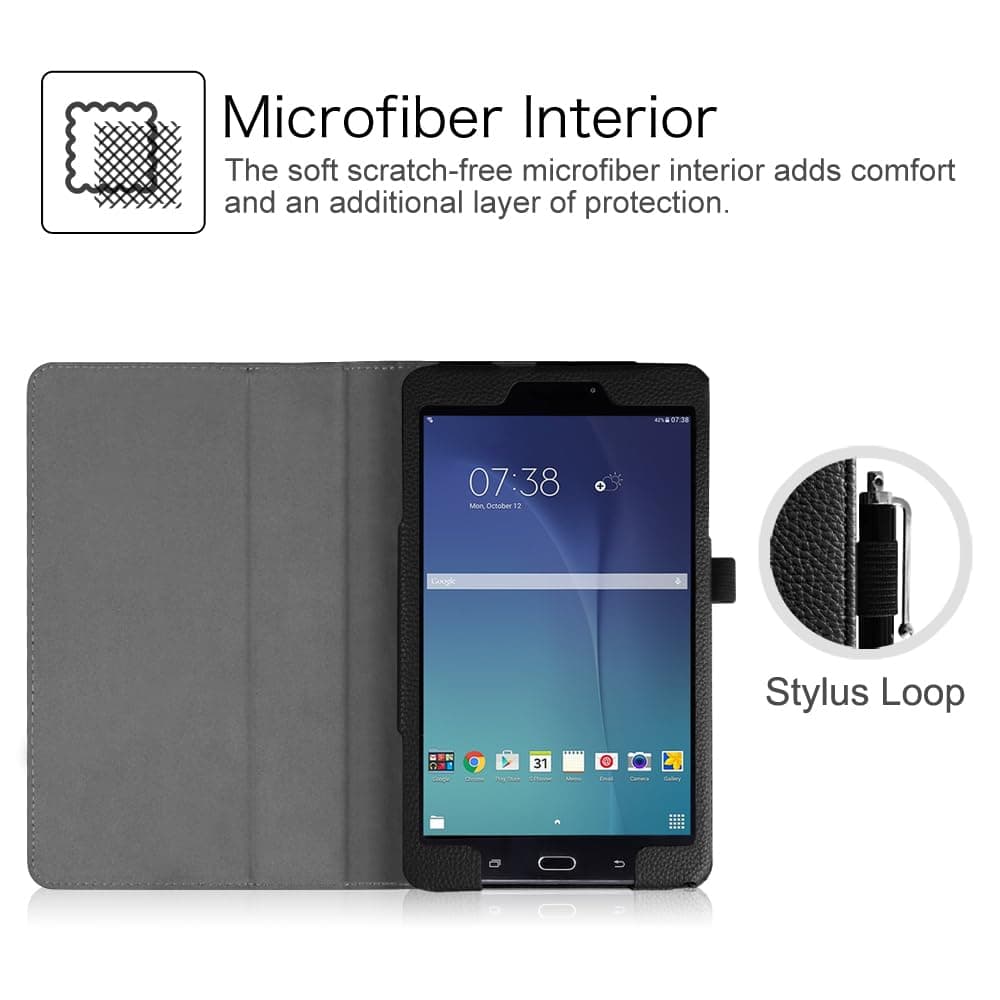 Fintie Folio Case for Samsung Galaxy Tab E 8.0 (Model SM-T378/T375/T377), Premium PU Leather Slim Fit Smart Stand Cover, Black