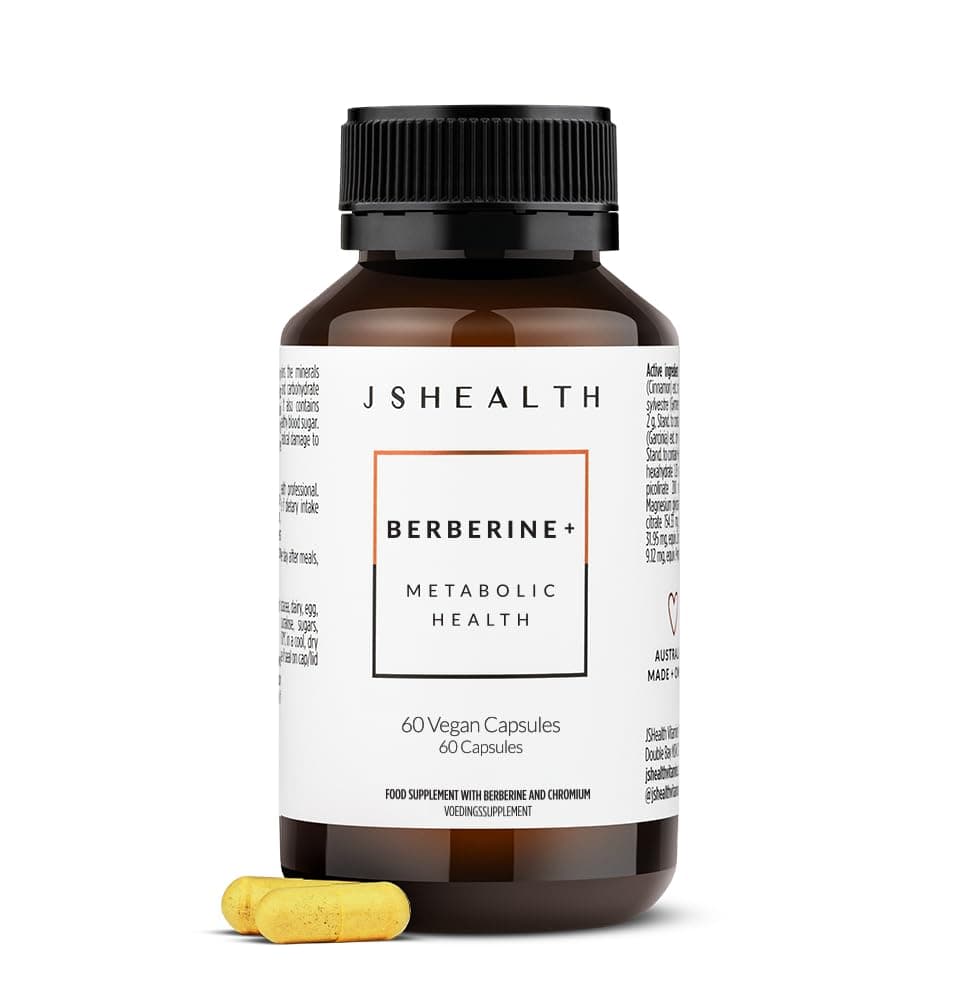 JSHealth Vitamins Berberine+ Formula — Berberine Supplement for Metabolic Health — Vegan, Gluten-Free & Non-GMO. (60 Tablets)