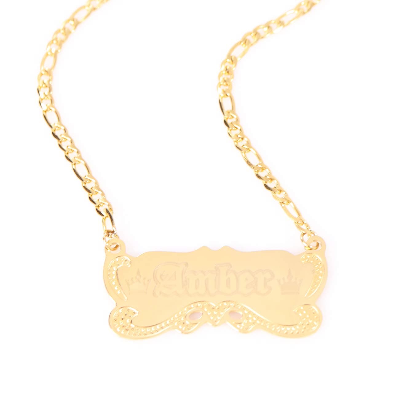 Tina&Co14k Gold Plate Personalized Name Necklace Custom Made Any Name for women Personalzied Chain Necklace with Gold Plated Stainless Steel for men Gold-18"