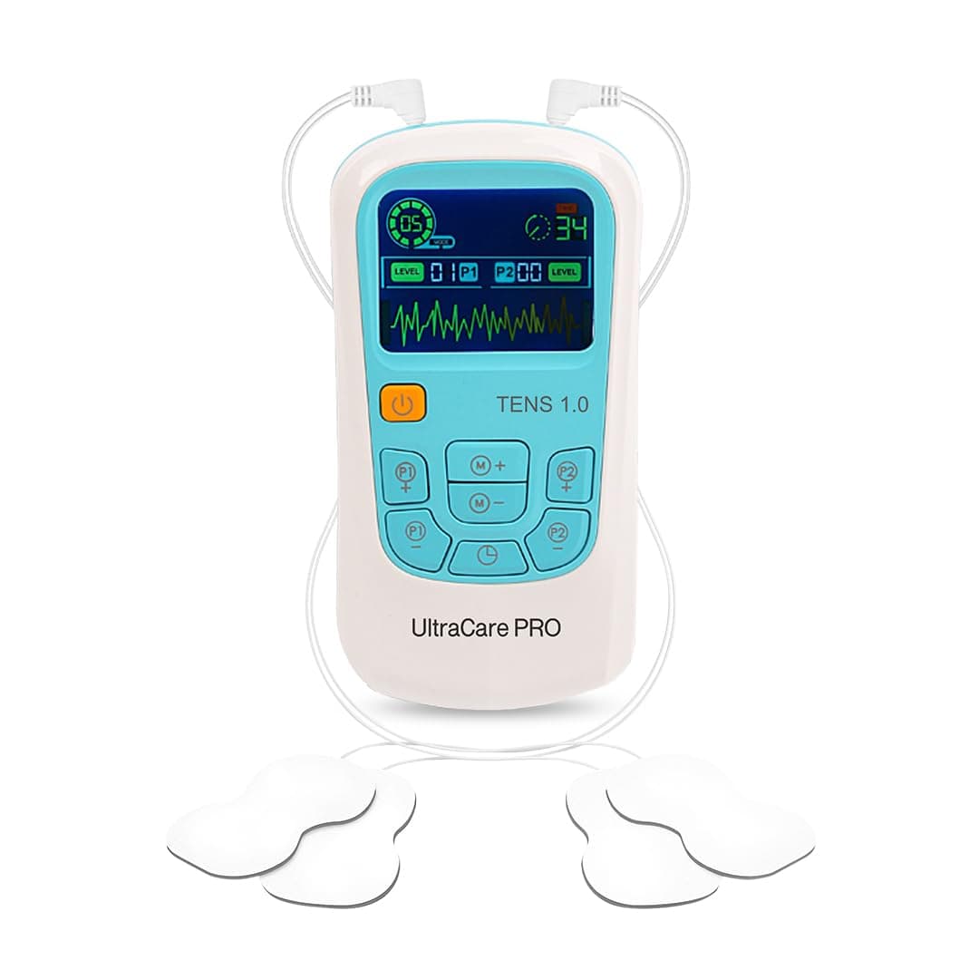 UltraCare PRO TENS 1.0 TENS Machine for Physiotherapy Massager, 25 Modes,50 Intensity Levels, Rechargeable, Dual Channel, TENS Unit, TENS Device, TENS Machine, Muscle/Nerve Stimulator for Pain Relief