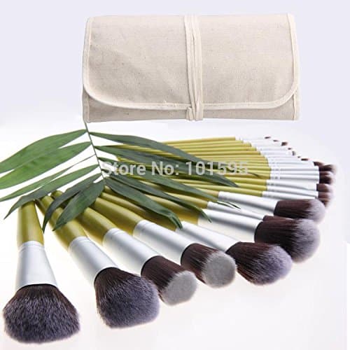UltiSmart(TM)New 23 PCS Bamboo Makeup Brushes Set Powder Blusher Foundation Brush Fibre Brush with beige case bag