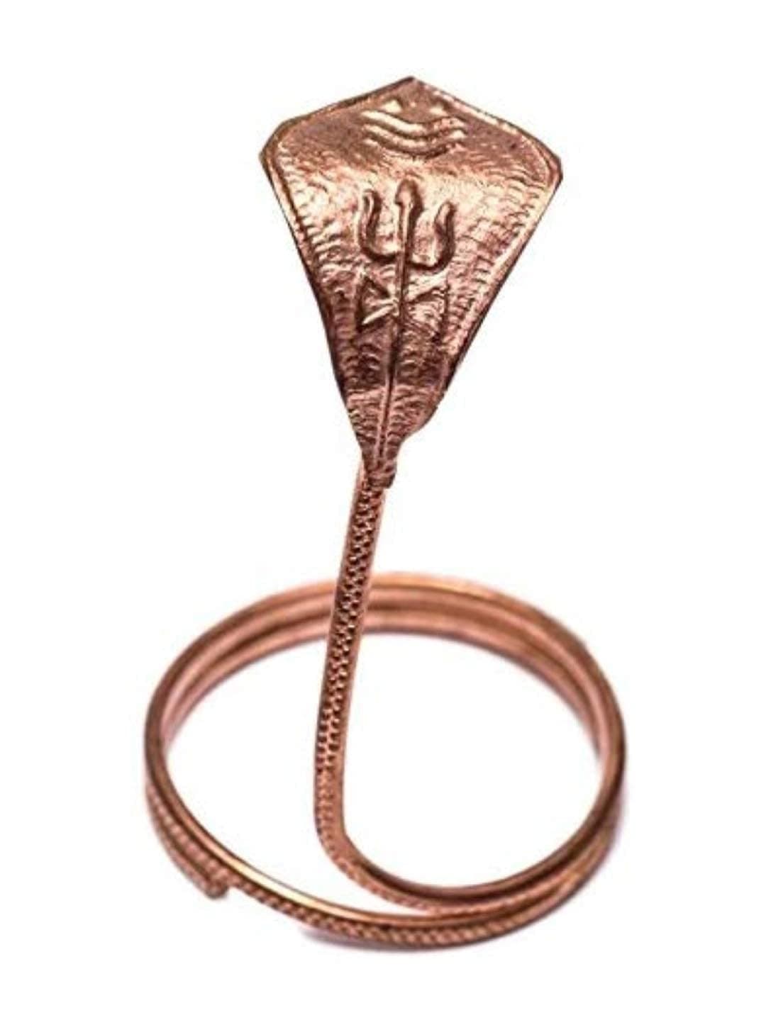 The Himalayan River Pure Idol Copper Shivling Shesh Naag (Small, 45 g, 9 x 9 x 15 cm, Hood Width 5 cms)-[Premium Edition]