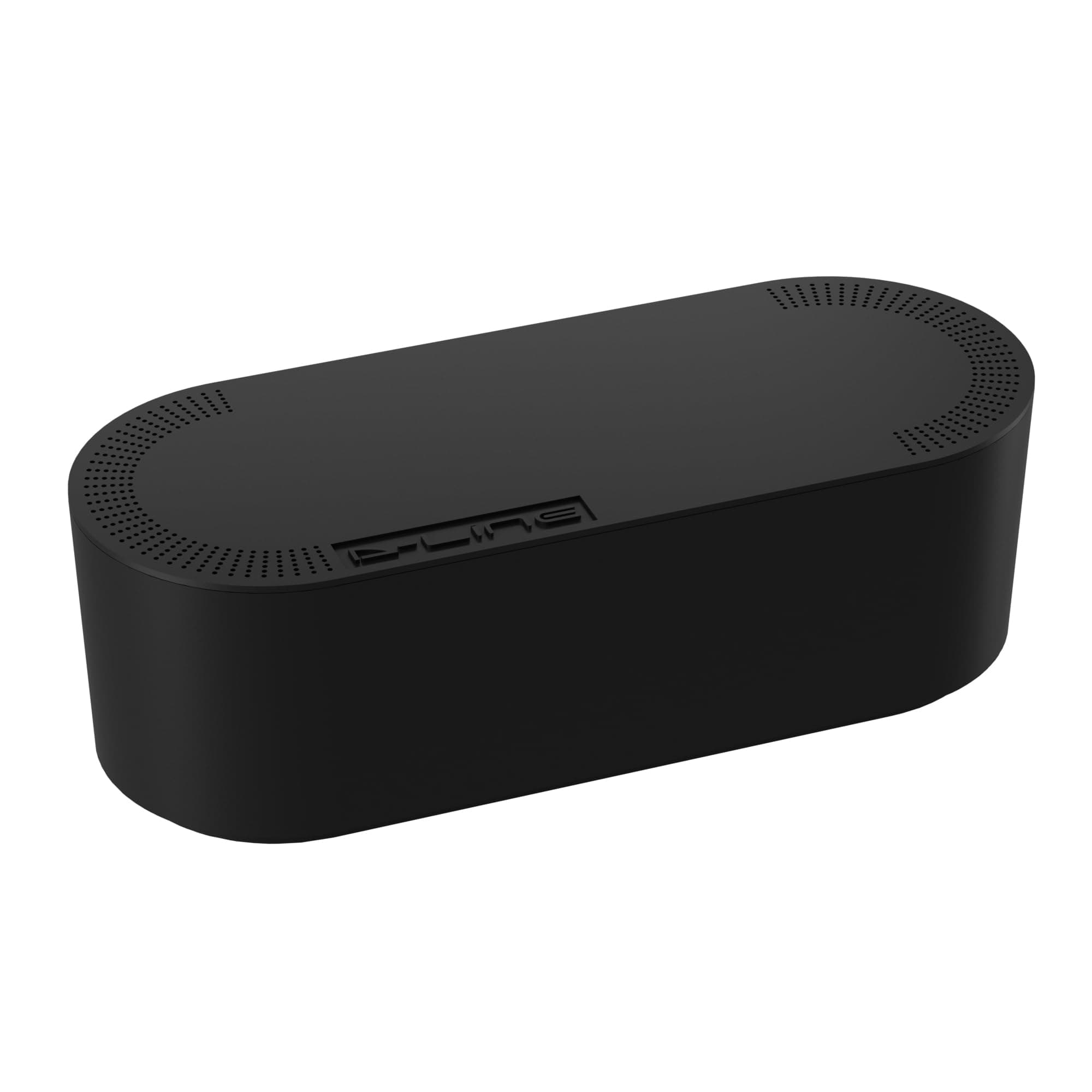 D-Line Cable Management Box, Power Strip Holder, Floor Outlet Hiders, Desk Cord Organizer, Cover TV Wires, Wire Storage, Extension Hider, Office Concealer for Cords, Baby Proof Cables - Large, Black