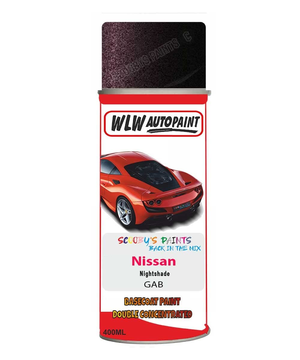 Basecoat Aerosol Spray Paint For Nissan Qashqai Nightshade 2008-2019 Code Gab