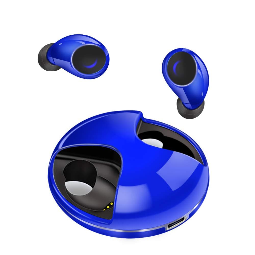 Wireless Headphones Bluetooth 5.0, IPX5 Waterproof Passive Noise Cancelling True Wireless Earbuds 18H, 3D Stereo Sound Wireless Earphones Volume Control, Built in Mic with Portable Charging Case