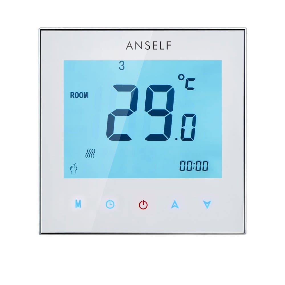 Anself Programmable LCD Room Thermostat,3A 110-240V Touch Screen Water Heating Temperature Controller