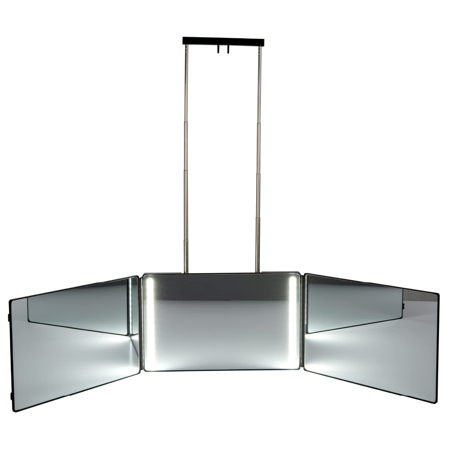 3 Way Mirror for Hair Cutting - This Trifold Mirror with 28 Rechargeable LED Lights is Perfect for Shaving, Self Styling & Makeup - Our Barber Mirror Also Includes a Hanging Hook & USB Cable