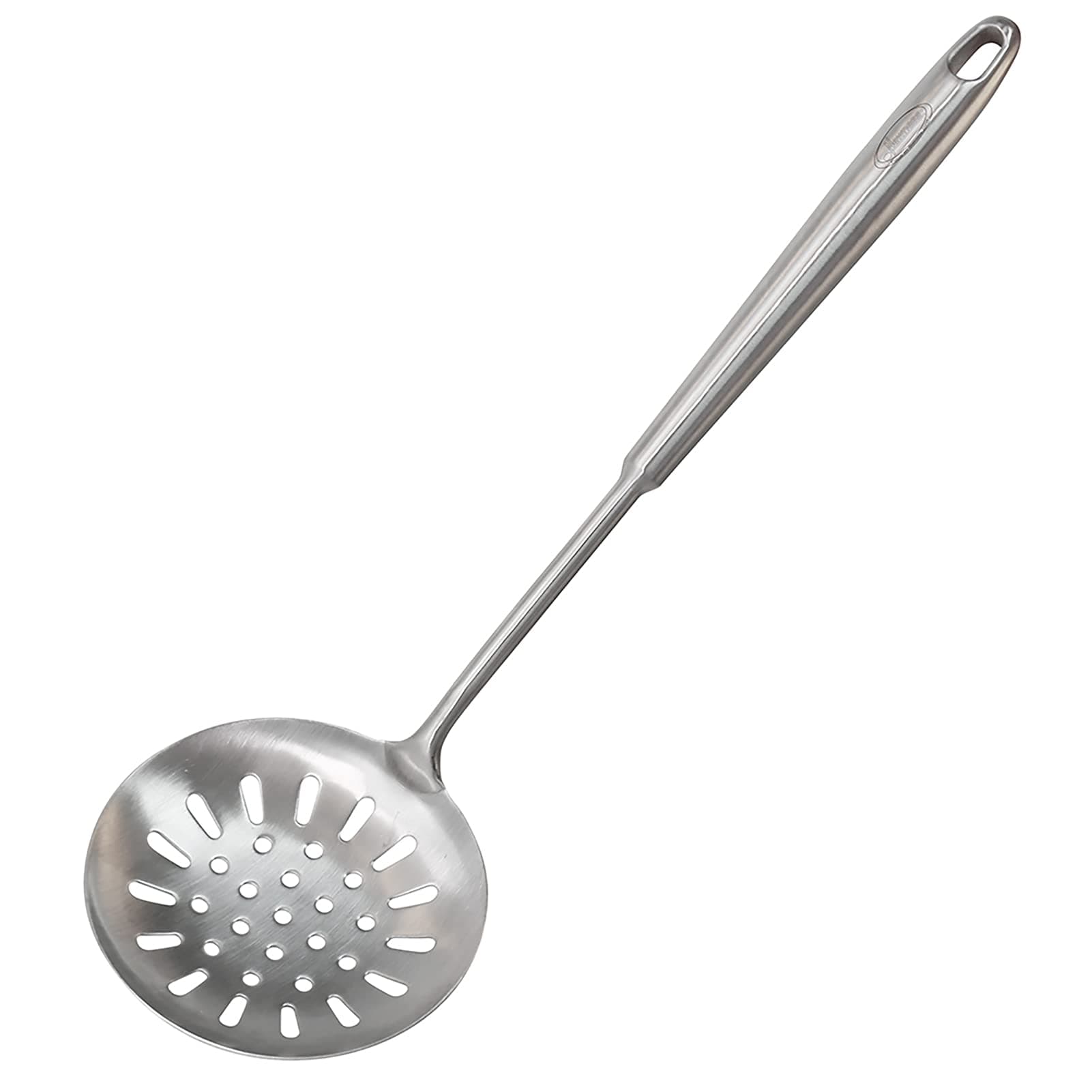 Newness Slotted Spoon, [Rustproof, Heat Resistance, Integral Forming] Durable 304 Stainless Steel Skimmer Spoon with Vacuum Ergonomic Round Handle, Cooking Strainer Spoon for Kitchen, 15.47 Inches