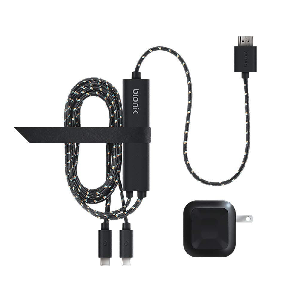 Bionik TV Lynx TV Mode Adapter: Compatible with Nintendo Switch, Portable Travel Size, Full 1080p HD, Dynamic USB C Power Adapter for Safe Fast Charging, 5 Foot Braided Cable