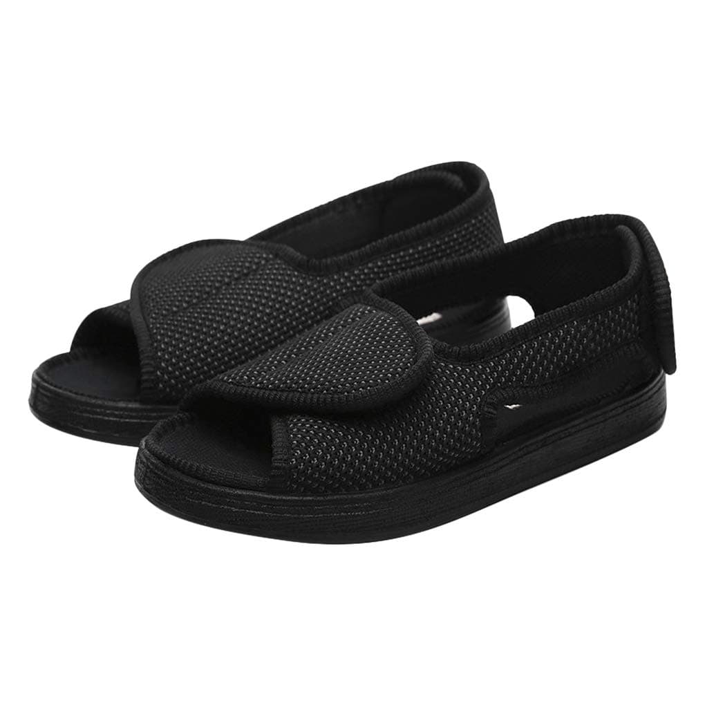 Open Toe Diabetic Sandals Adjustable Closure Edema Shoes Wide Fit Large Size Arthritis Swollen Feet Footwear for Men Women