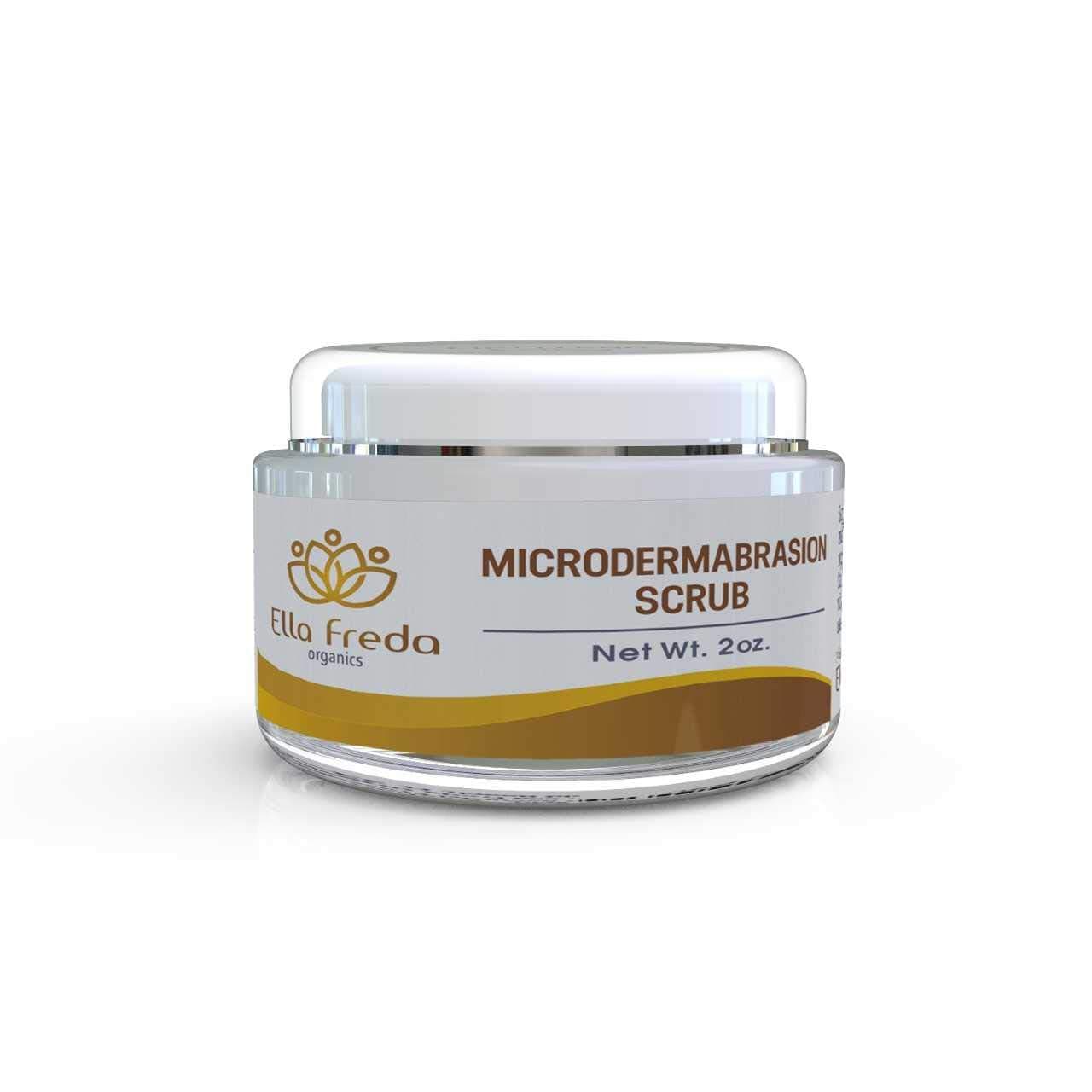 Ella Freda Organics Microdermabrasion Scrub, Exfoliating Facial Scrub, Minimizes Wrinkles And Blackheads, Improves Acne Scars, Skin Texture And Unblocks Pores. 2Oz