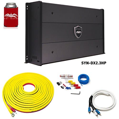 Wet Sounds SYN-DX-2.3HP SYN-DX Series Marine Amplifier & Stinger 7-Meter 4-Gauge Amplifier Wiring Kit w/RCAs