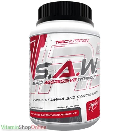 S.A.W. POWDER 400g MUSCLE, STRENGTH SUPER ANABOLIC WORKOUT SAW TREC NUTRITION FREE P&P