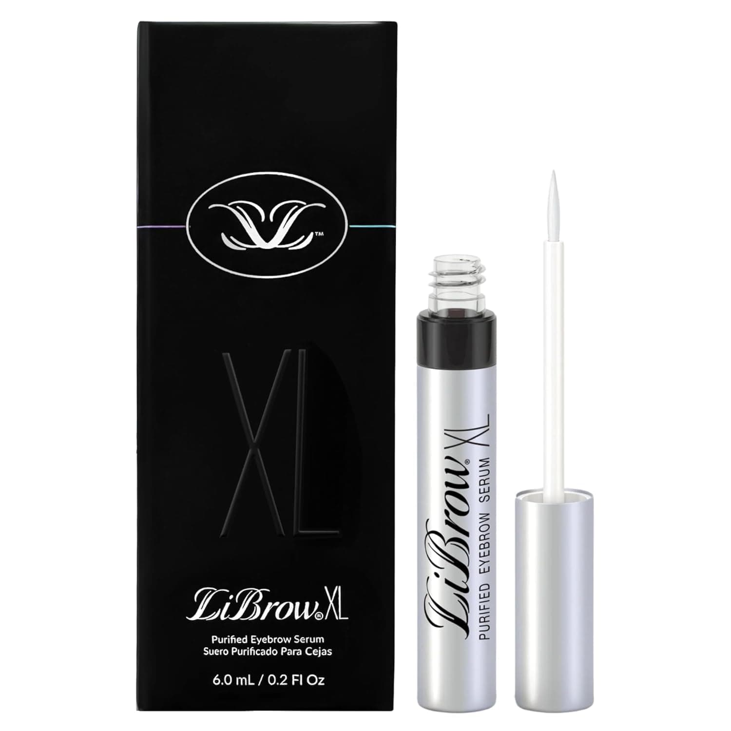Purified Eyebrow Serum XL to Grow Darker, Fuller, Thicker-Looking Brows - Natural Botanical Extracts, Safe for Sensitive Skin & Thin Brow Hairs - Vegan & Cruelty-Free (6mL, 6-Month Supply)
