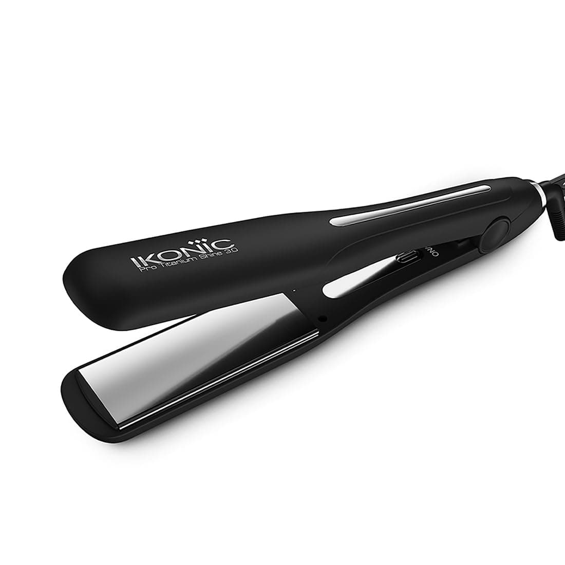 Ikonic Pro Titanium Shine 3.0 Hair Straightener Black with Advanced Professional Dual Titanium Floating Plates, Auto Shut off function, Instant Heat up, Universal Voltage