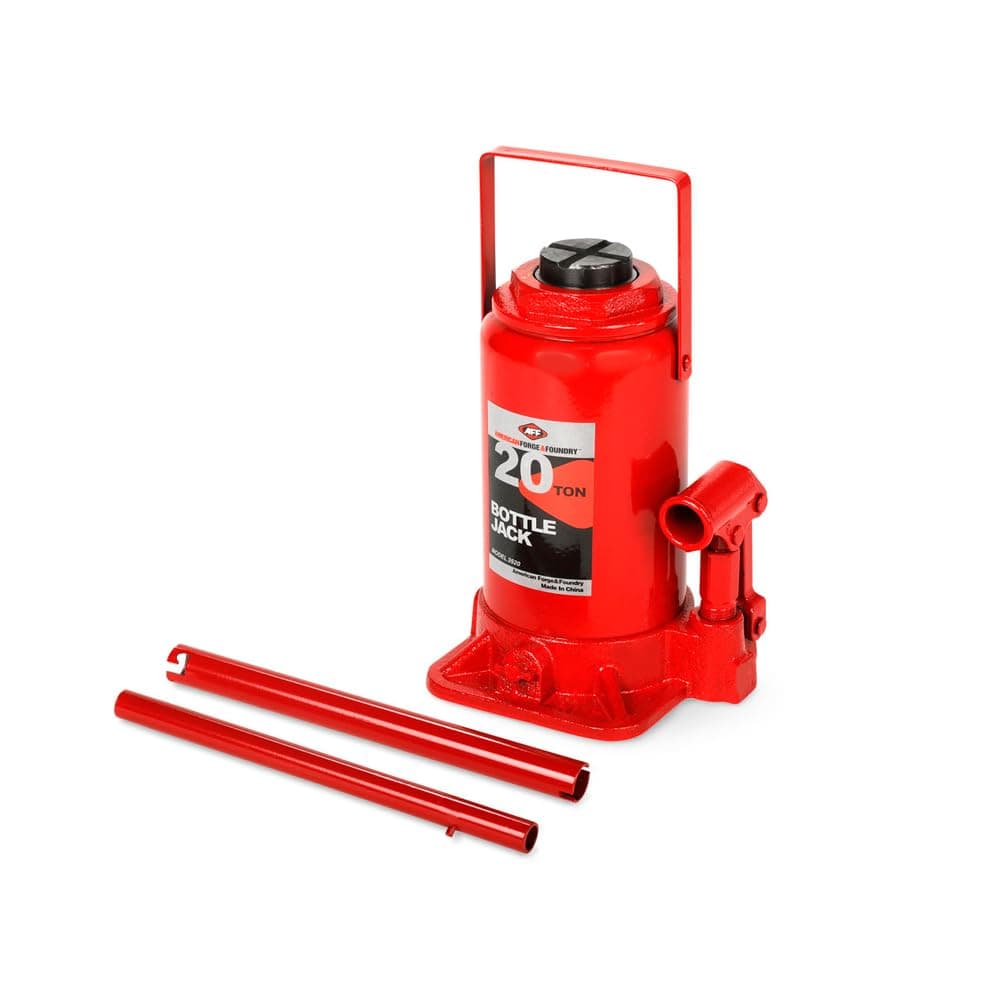 Heavy Duty 20 Ton Bottle Jack, Manual, Machine Hardened Steel Saddles, Centered Pumps and Rams, 3520