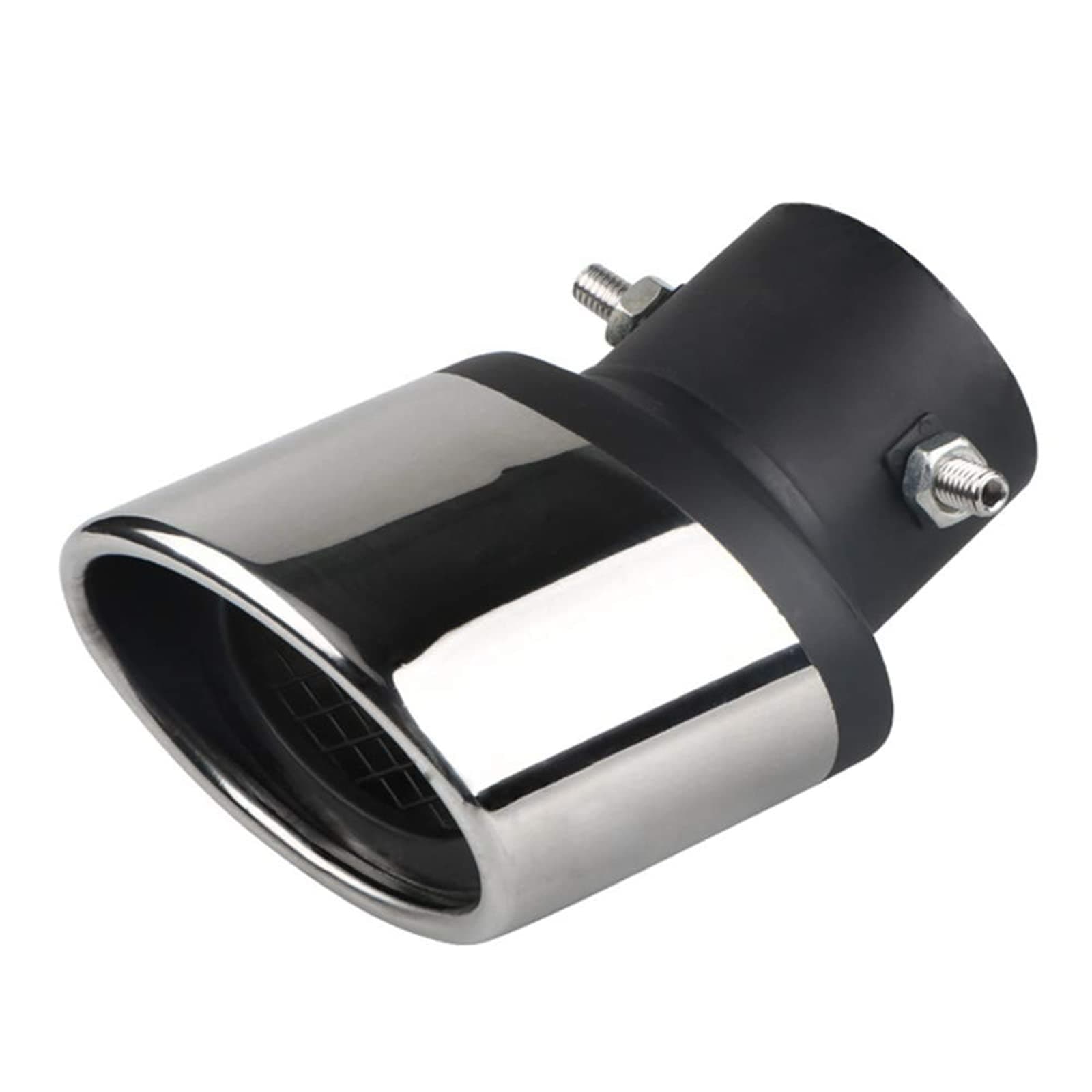 Pepisky idain Universal Curved Type Stainless Steel Bolt-On Car Exhaust Tail Muffler Tip Pipes Fit Pipes Diameter 1.5" to 2.1",Silvery