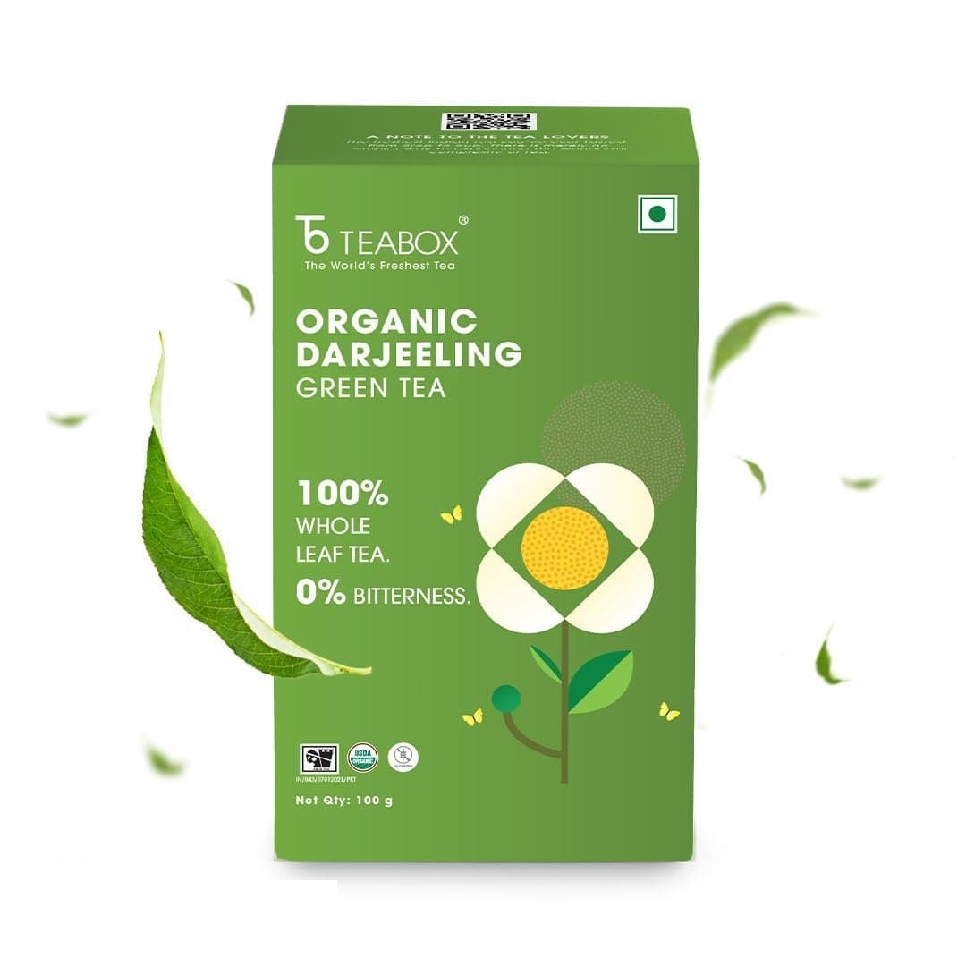 Teabox Green Tea Loose Leaves | Made with 100% Whole Leaf, Sourced from Highlands | 0% Bitterness Assured | 100G