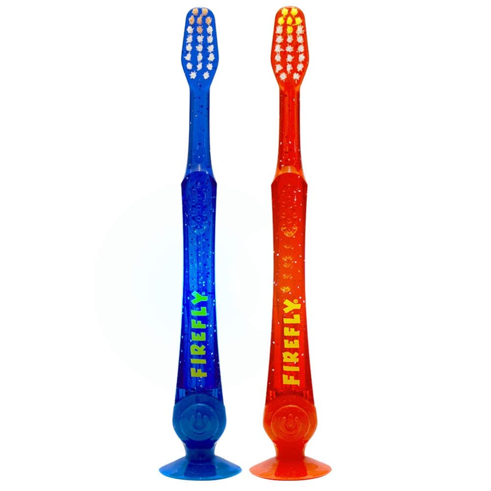 Light-Up Timer Kids Toothbrush with Suction Cup, Soft - 2 Count (Pack of 1), Assorted