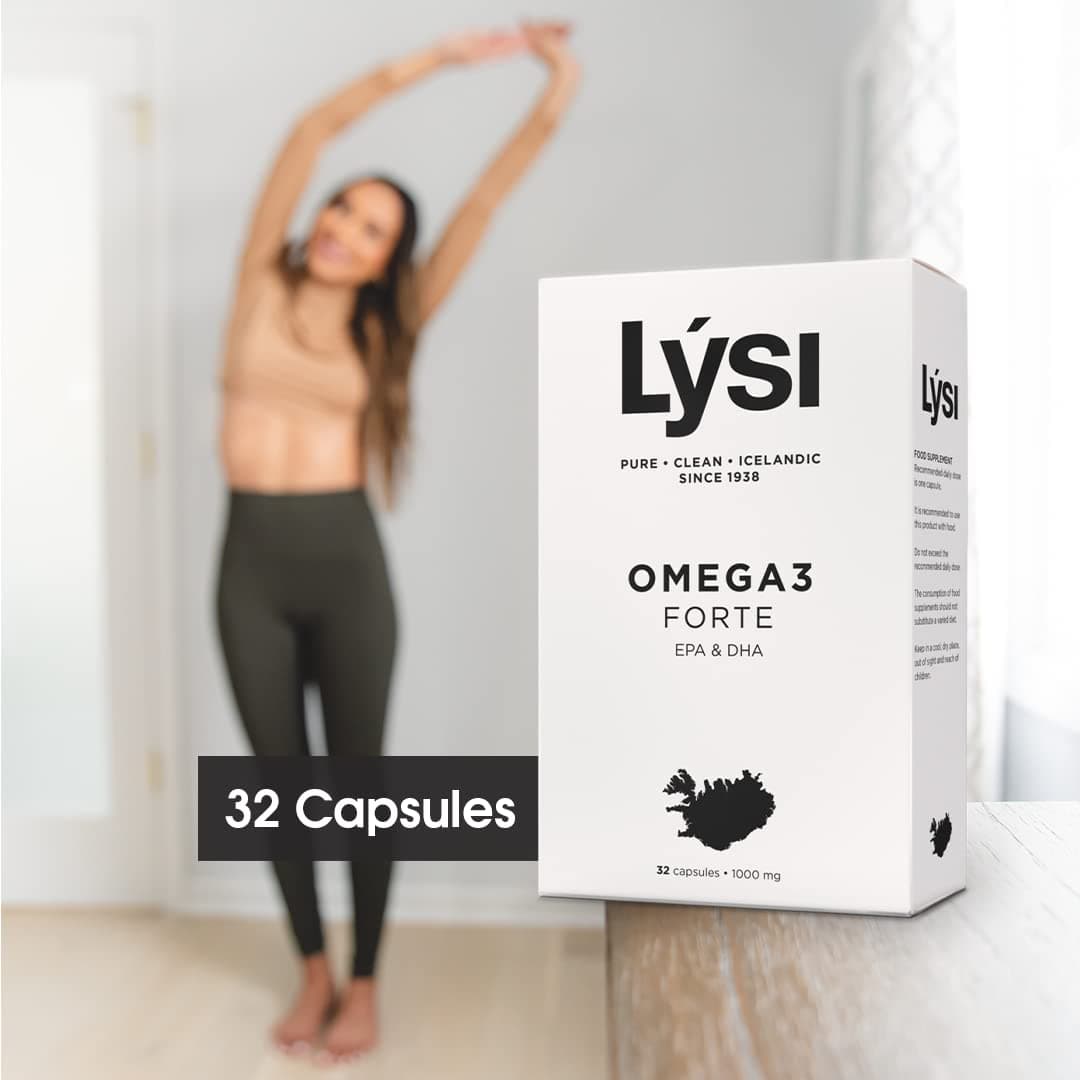 Lysi Forte 1000mg Omega-3 Fish Oil | EPA & DHA Fish Oil Supplements for Men & Women | Promotes Brain & Heart Health Maintain Vision | 32 Softgel Capsules