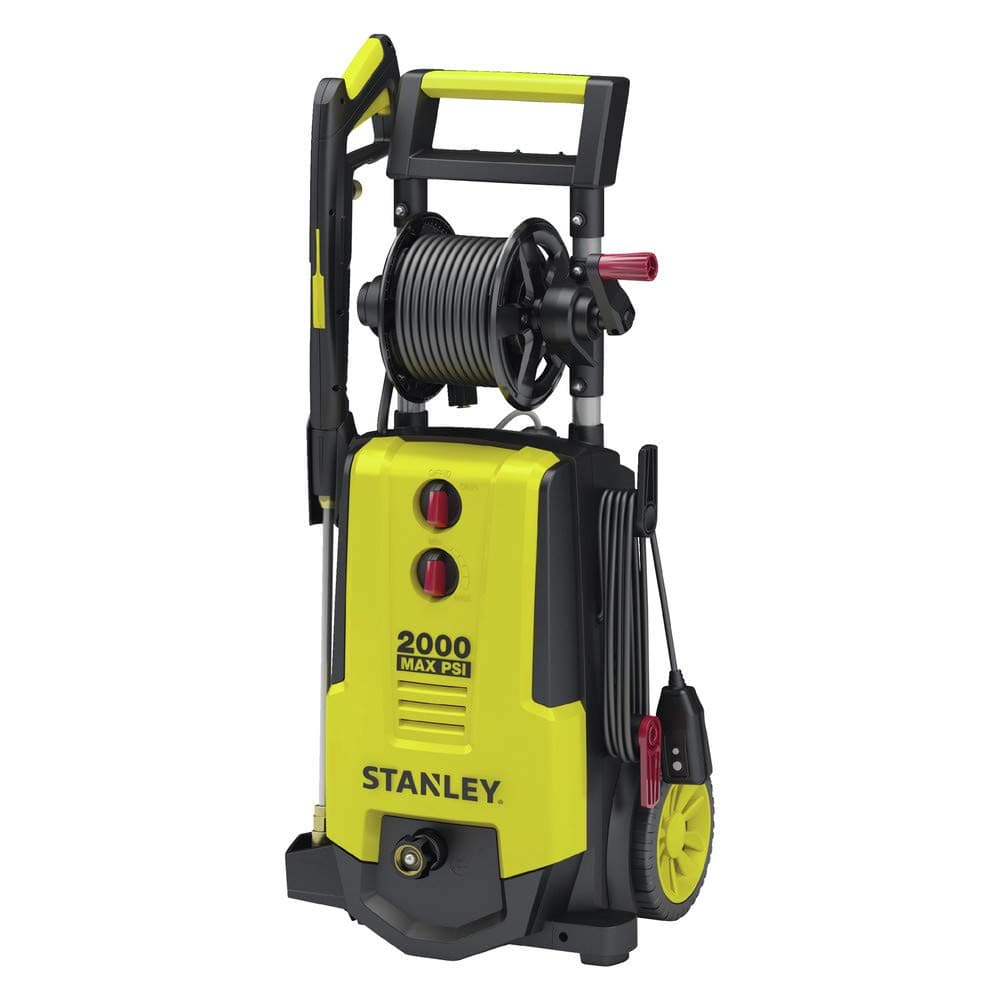 Stanley Electric Pressure Washer, SHP2000, 2000 Max PSI, 1.4 GPM, Comes with: Spray Gun, 30' Hose, 48 oz Detergent Tank, Nozzles, Wand and Hose Reel