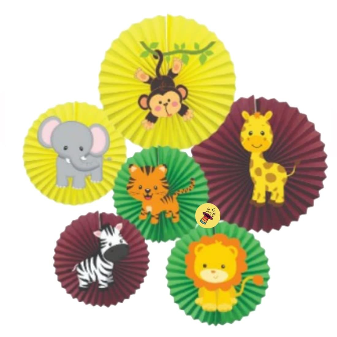 Atpata Funky Jungle Theme Animal Foil Balloons (Multicolor Animal Paper Fans)
