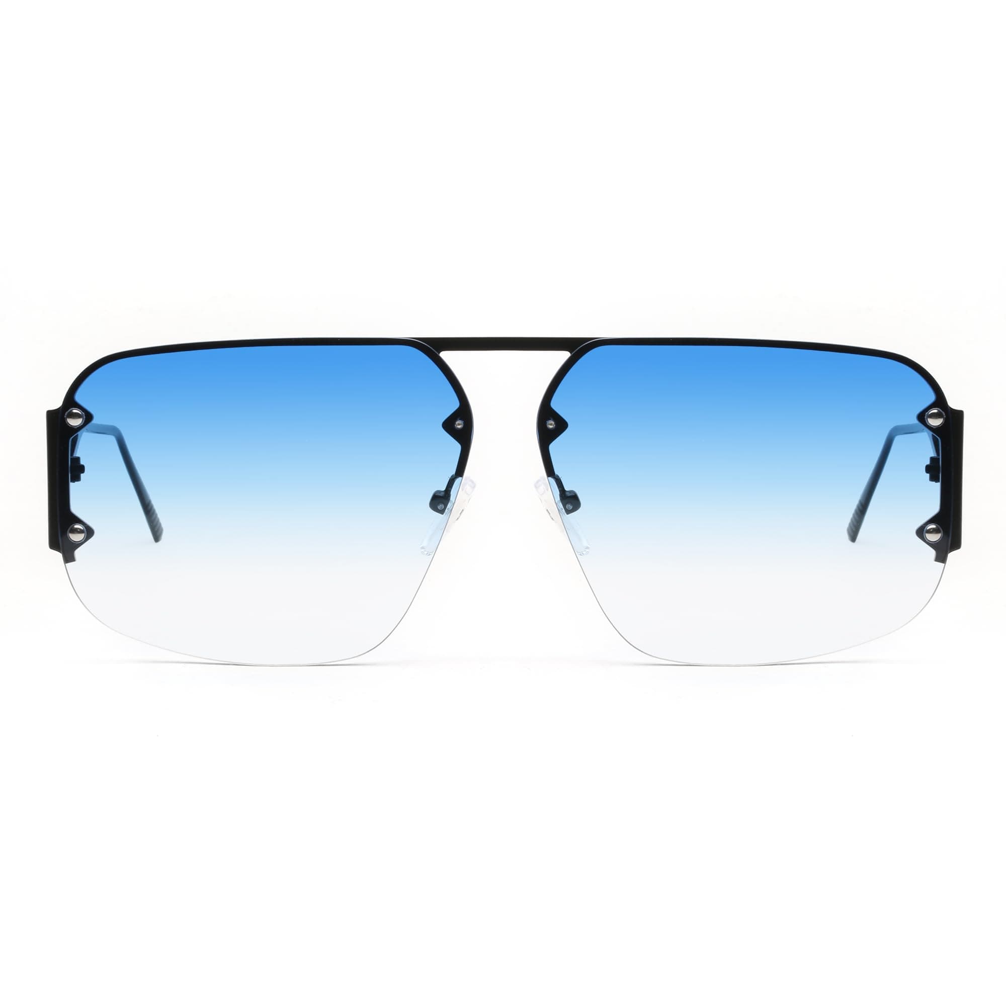 JOO'RTIDesigner Aviator Rimless Sunglasses Mens Womens Oversized Trendy Metal Frame Shades Lentes De Sol Para Mujer