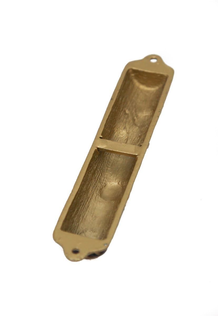 GoodLight USA Bless This House, Mezuzah Case - Mezuzah Cover, Pomegranate Tree Design Crafted in Heavy Brass, Jerusalem Judaica, Israel, Door Mezuza Case 4" (Blue)