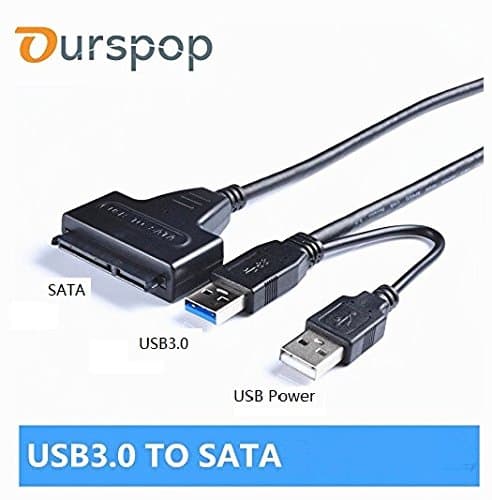 OURSPOP® USB 3.0 to Sata Converter Adapter Cable with 2.5" 2.5 Inch Hard Drive HDD Case Dual USB Charging