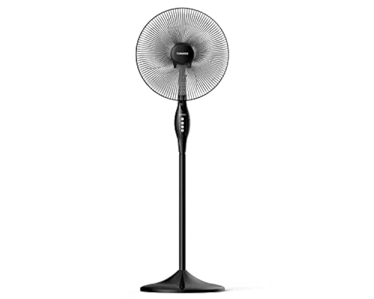 TORNADO Pedestal Stand Fan, 16 inch, Oscillation Directions, 3 Speed Levels & Adjustable Height, 4 Blades, Best for Home & Office, Black - TSF-16W