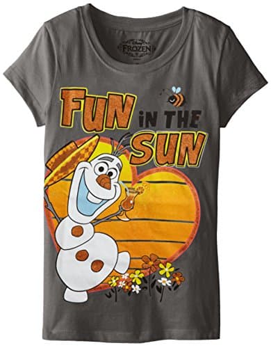 Disney Girls' Frozen Olaf Fun In The Sun Short-Sleeve Shirt