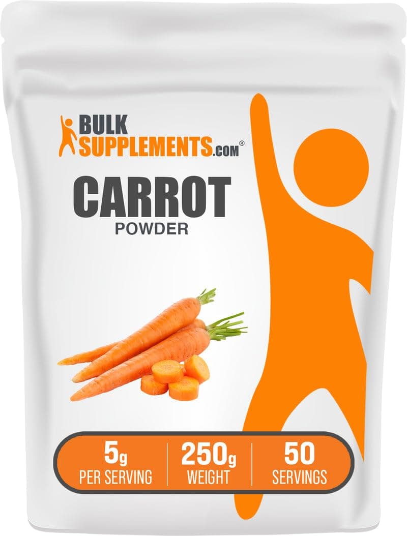 com Carrot Powder - Superfood Powder Supplement, Carrot Supplement - for Smoothies & Baking, Vegan & Gluten Free, 5g per Serving, 250g (8.8 oz) (Pack of 1)