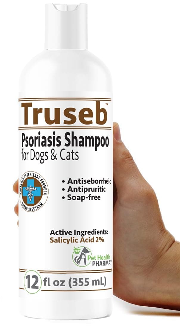 Truseb | Psoriasis Salicylic Acid 2%, Shampoo and Conditioner - Anti to Itch, Psoriasis, Seborrheic, Dermatitis and Dandruff Made in USA Advanced Vet Formula (Salicylic 2% Shampoo, 12 Oz)