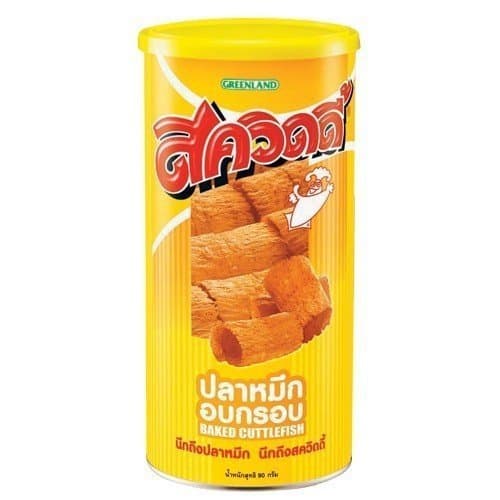 Greenland Squidy Crispy Squid Baked Cuttlefish Crisp Snack 90 G. From Thailand