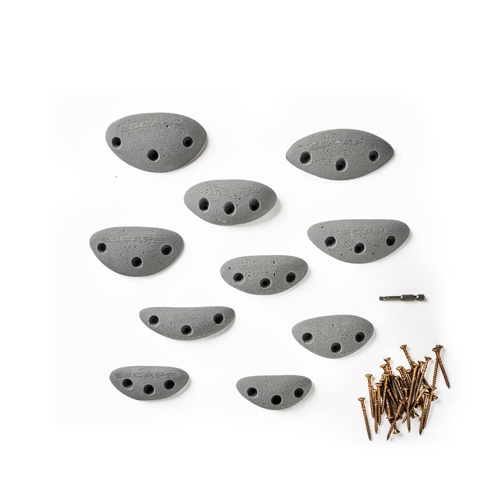 10 Screw-On Jugs | Premium Plastic Rock Climbing Holds Designed for Beginners | Ideal Holds for Kids Climbing Wall | Easy To Install | Installation Hardware Included