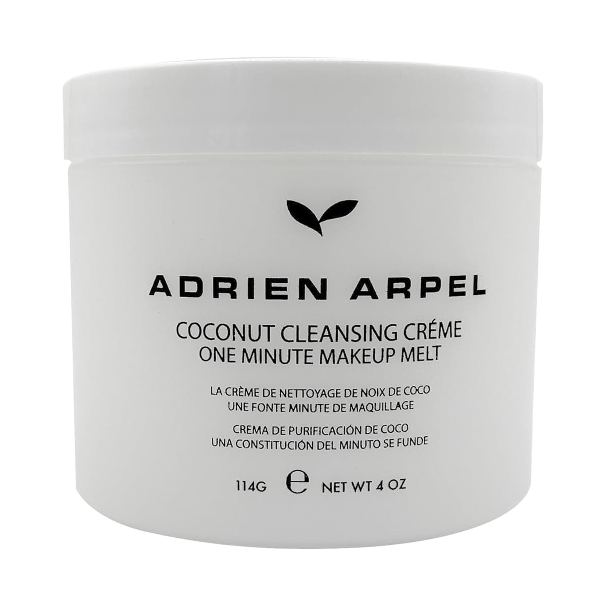 Adrien Arpel Coconut Cleansing Crème, Facial Cleanser & Makeup Remover, Balm Hydrates & Softens Sensitive, Dry & Mature Skin, 4 oz