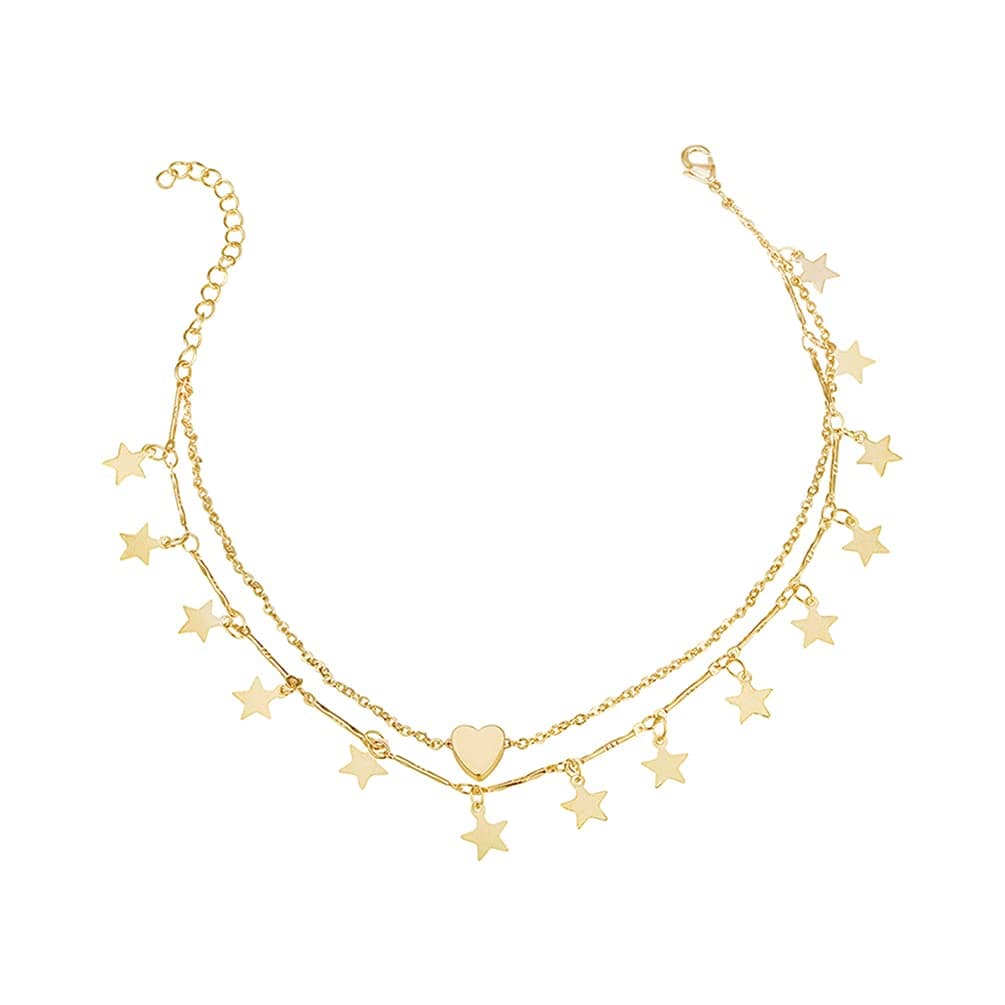 Wishoney Foot Chain Boho Beach Jewelry Layer Anklet For Women Adjustable Anklet