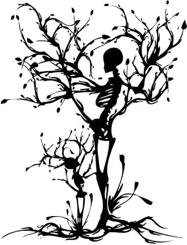 YINGKAI Personality Skull Tree Propose Living Room Vinyl Carving Wall Decal Sticker for Halloween Party Home Decoration