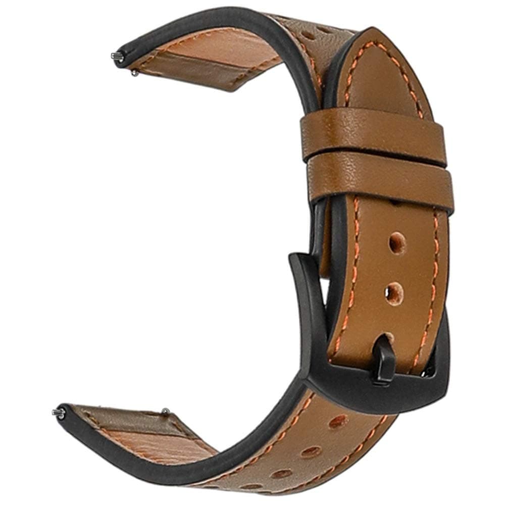 Galaxy Watch 3 45mm Band 2 Pack, Compatible with Samsung Watch 3 Bands 45mm, Width 22mm Quick Release Leather Straps Unisex Size(Brown01)