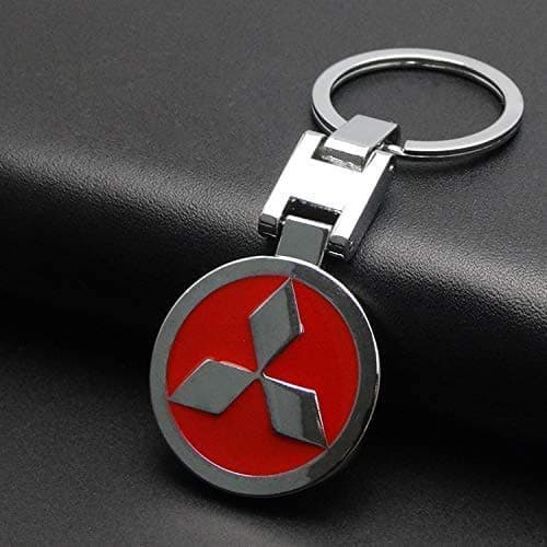 Mitsubishi Car logo keychain Titanium Metal car key Chain Keyfob double side