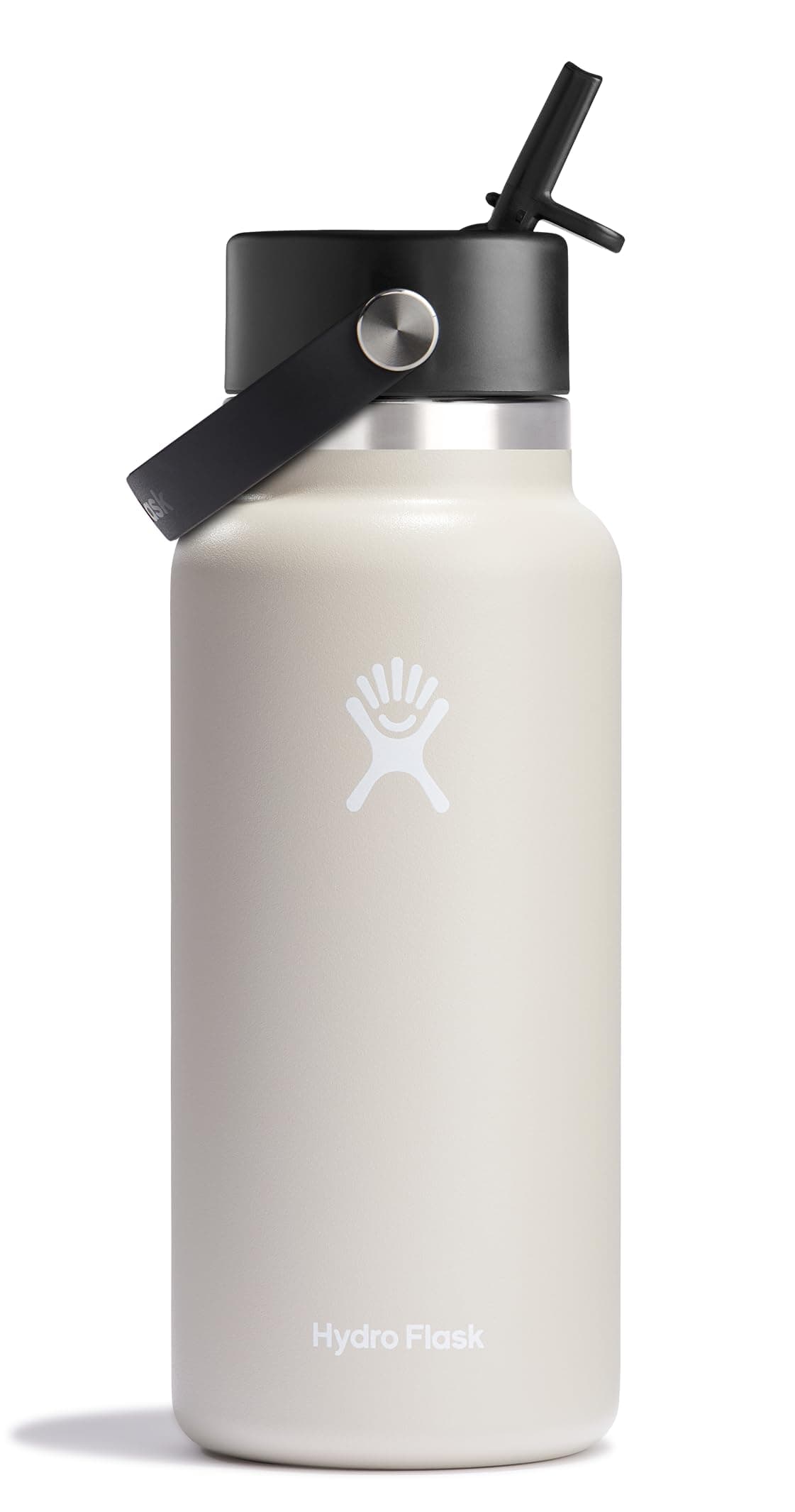 Hydro Flask Water Bottle - Insulated Stainless Steel - Wide Straw Lid, Non Spill, Leakproof in 32 Oz Oat Tan