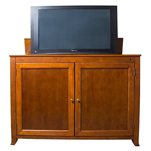 Touchstone 70045 - Berkeley TV Lift Cabinet (Cherry) - Up to 60 Inch TVs Diagonal (55 in Wide) - Contemporary Style Motorized TV Cabinet - Pop Up TV Cabinet with Memory Feature, IR/RF, 12V Trigger