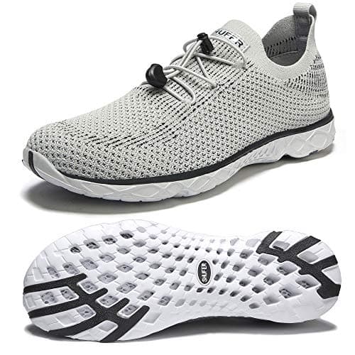 SHUFER Men's Quick Drying Aqua Water Shoes Air Mesh Comfortable Outdoor Walking Sneakers