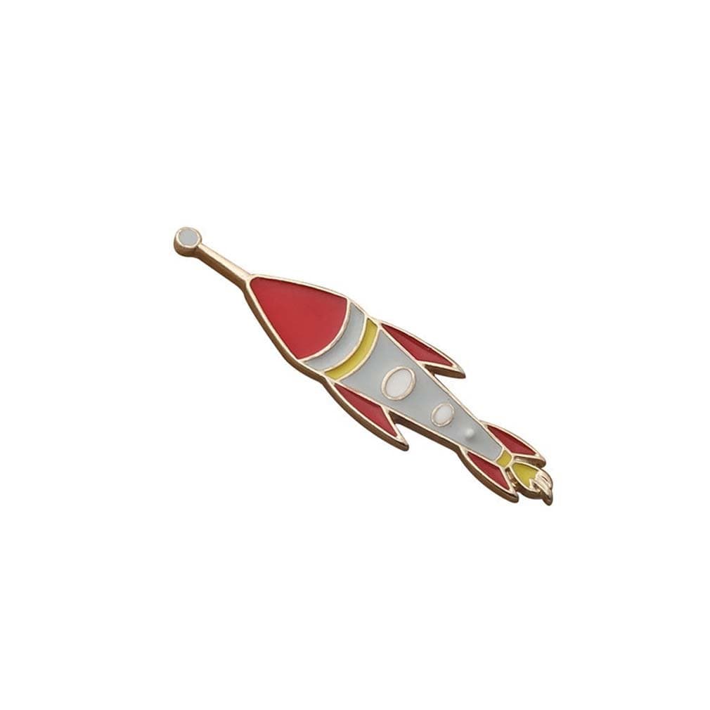 RainBabe 1PCS Cute Creative Cartoon Enamel Brooches Lapel Pins Badge for Women Badge Pattern (Rocket Pattern)