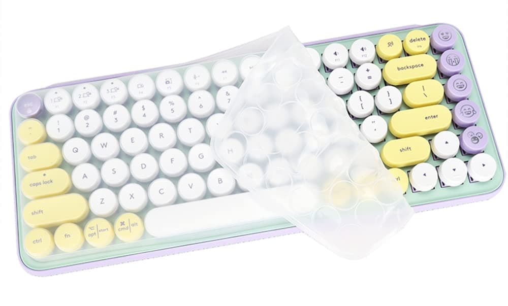Dust-Proof Silicone Keyboard Skin Cover Compatible for Logitech POP Keys Mechanical Wireless Keyboard (Clear)