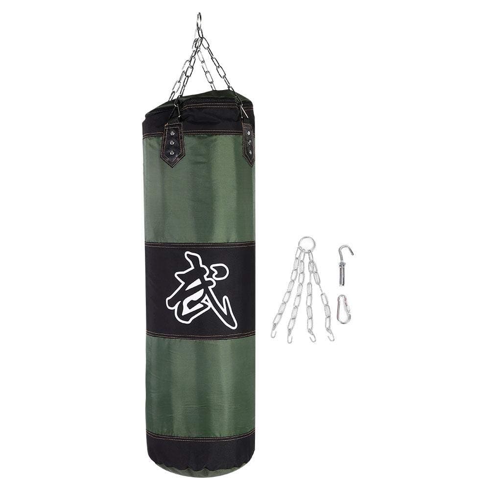 Dwawoo Boxing Punch Bag, Punch Bag Set Empty Punching Bag Kick Bag Boxing Equipment for Boxing Training (80CM-Green Without Filler) Martial Arts Supplies