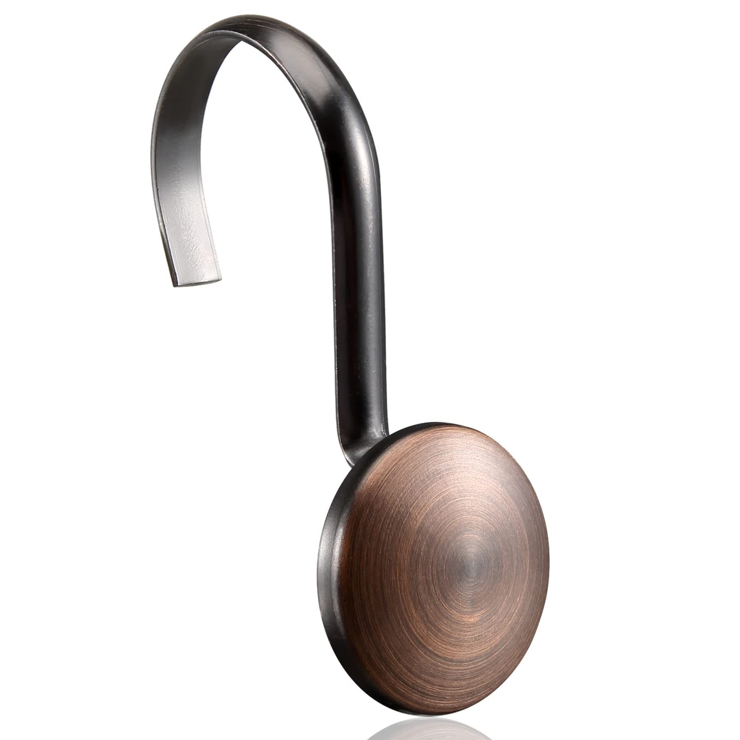 Bronze Shower Curtain Hooks, Rustproof Shower Hooks for Shower Curtain Bathroom, ZESLMG Oil Rubbed Decorative Shower Rings for Shower Curtain Rod Hangers, Thread Shape Design Set of 12