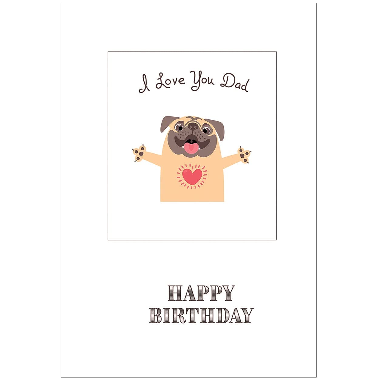 Dad Birthday Card with Dog, 7 x 5 Inches, Blank Inside